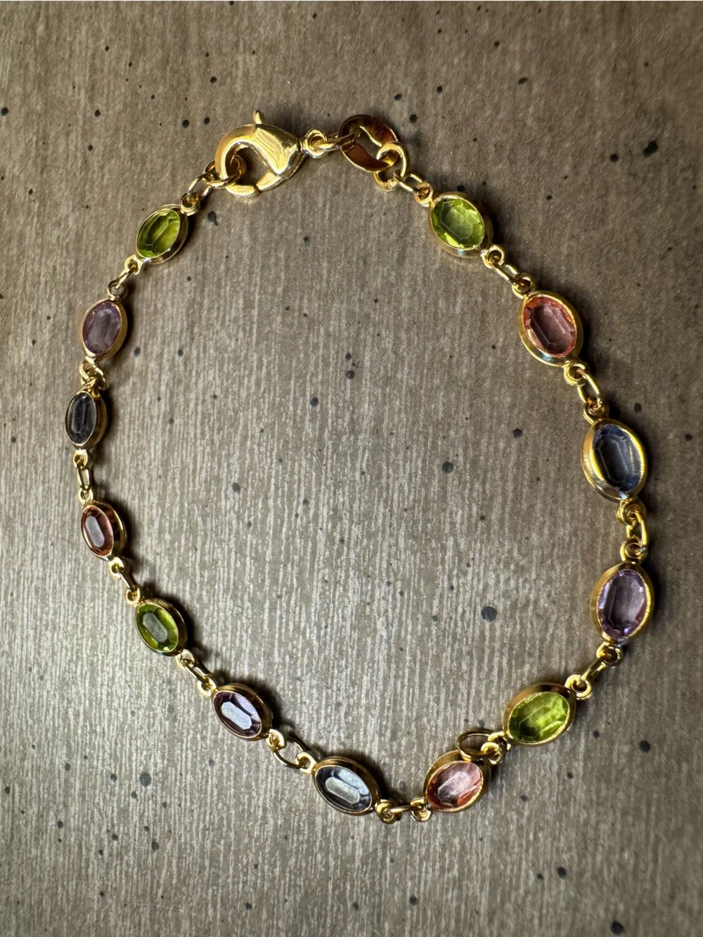 Multicolor Gold-Tone Link Bracelet